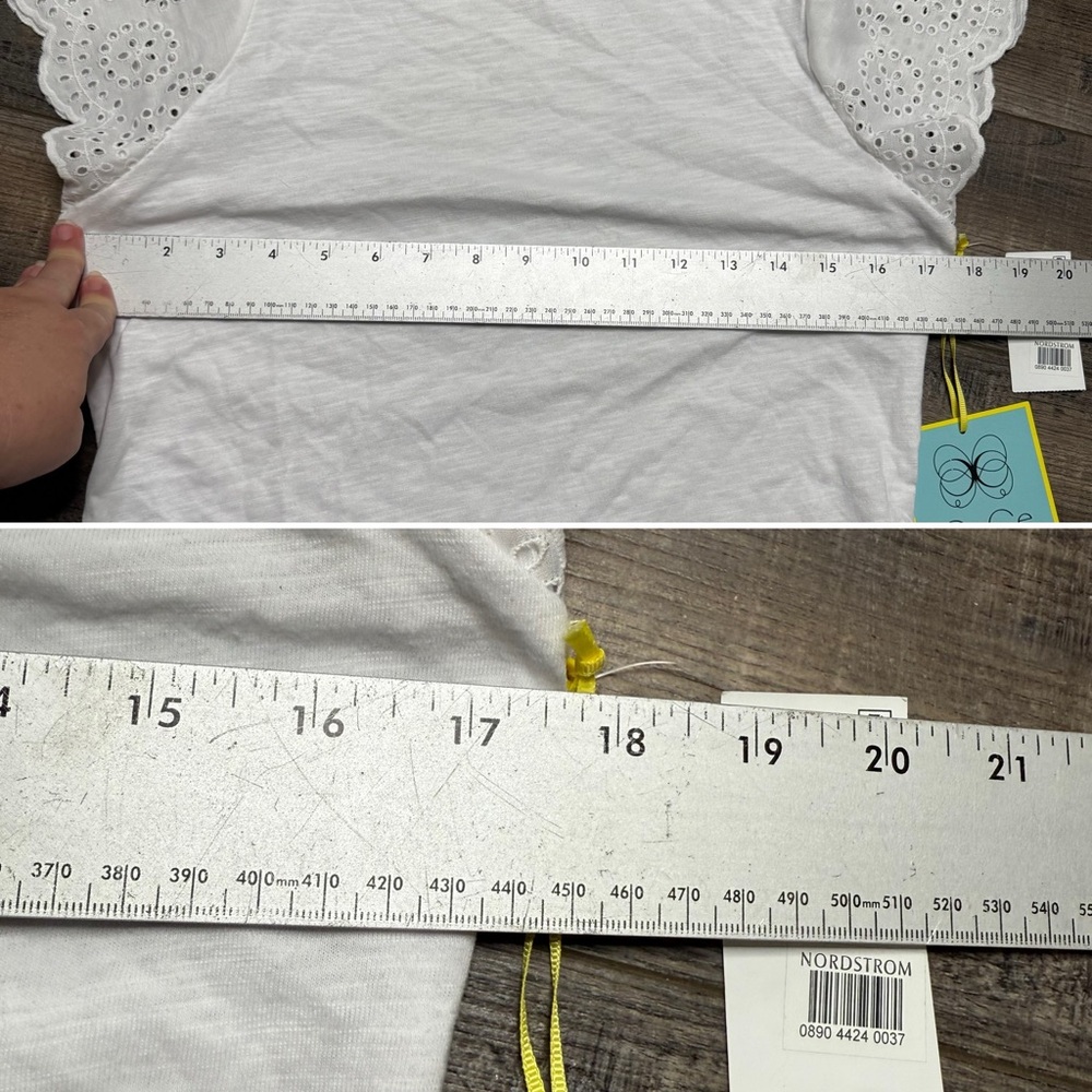 CeCe White Cap Ruffle Sleeve Top Nordstrom - Picture 7 of 9